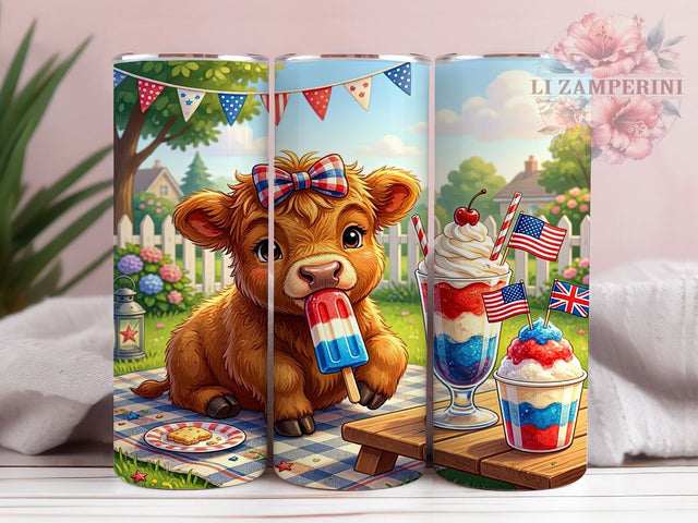 Highland Cow Rustic Calf 20oz Tumbler, Fluffy Calf, Rustic Farm, Soft Brown Fur, Cute Animal, 20oz Tumbler Wrap, Sublimation PNG Sublimation Li Zamperini 