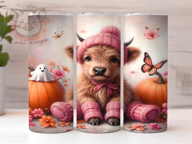 Highland Cow Rustic Fall Vibes Tumbler, Fall Vibes Wrap, Girly Sublimation, Autumn Cow Design, Rustic Farmhouse Style, 20oz Tumbler PNG, Country Western Fall Sublimation Lara' s Designs 