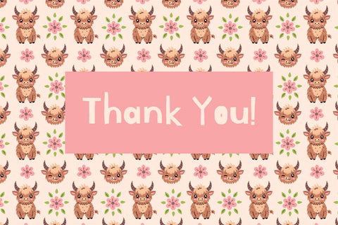 Highland Cow Seamless Patterns Digital Pattern Rin Green 