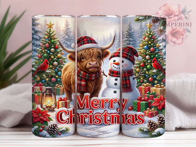 Highland Cow Snowman 20oz Tumbler, Highland Cow Snowman, Highland Cow Tumbler, Snowman Highland, Cow Snowman Tumbler, Highland Cow Wrap, Snowman Tumbler Wrap, Highland Cow PNG Sublimation Li Zamperini 