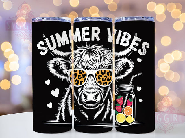 Highland Cow Summer 20oz Tumbler, Rustic Country Wrap, Farm Animal Sublimation, Summer Vibes Design, Country Chic Wrap, 20oz Tumbler Design, PNG Tumbler Wrap Sublimation SvggirlplusArt 