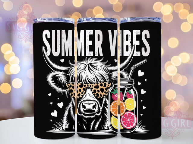 Highland Cow Summer 20oz Tumbler, Rustic Country Wrap, Farm Animal Sublimation, Summer Vibes Design, Country Chic Wrap, 20oz Tumbler Design, PNG Tumbler Wrap Sublimation SvggirlplusArt 