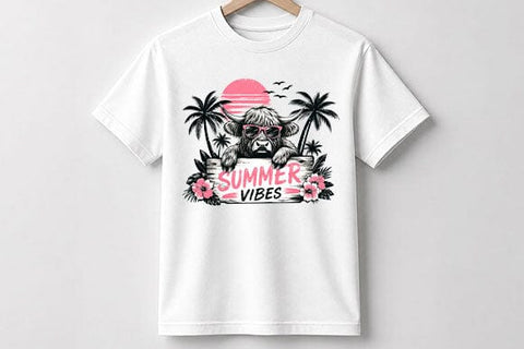 Highland Cow Summer PNG Summer Vibes Sublimation Design SVG BillahCrafts 