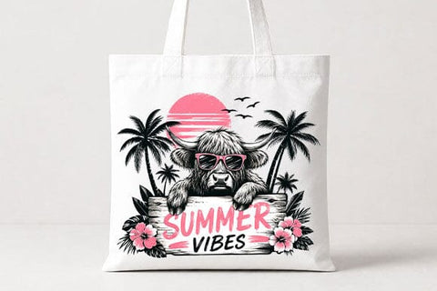 Highland Cow Summer PNG Summer Vibes Sublimation Design SVG BillahCrafts 