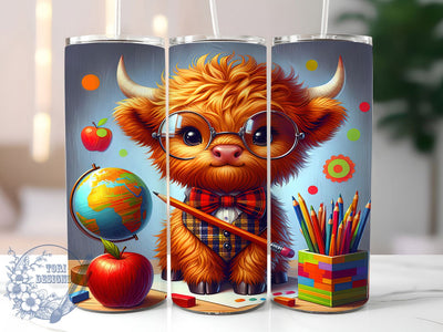 Highland Cow Teacher Tumbler, Highland Cow, Appreciation Design, Classroom Pride, Rustic Style, 20Oz Tumbler, Sublimation Wrap Sublimation ToriDesigns 