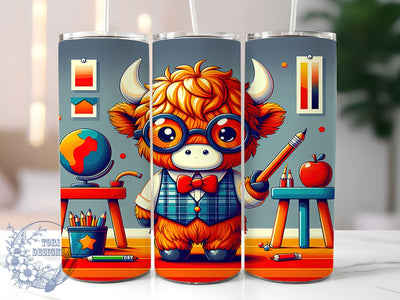 Highland Cow Teacher Tumbler, Highland Cow, Appreciation Design, Classroom Pride, Rustic Style, 20Oz Tumbler, Sublimation Wrap Sublimation ToriDesigns 