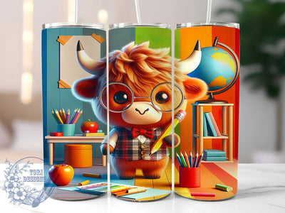 Highland Cow Teacher Tumbler, Highland Cow, Appreciation Design, Classroom Pride, Rustic Style, 20Oz Tumbler, Sublimation Wrap Sublimation ToriDesigns 