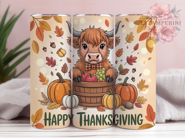 Highland Cow Thanksgiving Fall Tumbler, Fall Harvest Wrap Design, Autumn Sublimation PNG, Rustic Farmhouse Style, 20oz Tumbler Sublimation, Cozy Fall Aesthetic, Holiday Cow Design Sublimation Li Zamperini 