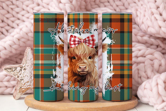 Highland Cow tumbler, Cow wrap, 20oz skinny Sublimation tumbler wrap Tumbler Designs, Highland Cow 20oz Skinny Tumbler Funny Cow 20oz Sublimation DesignSVG 
