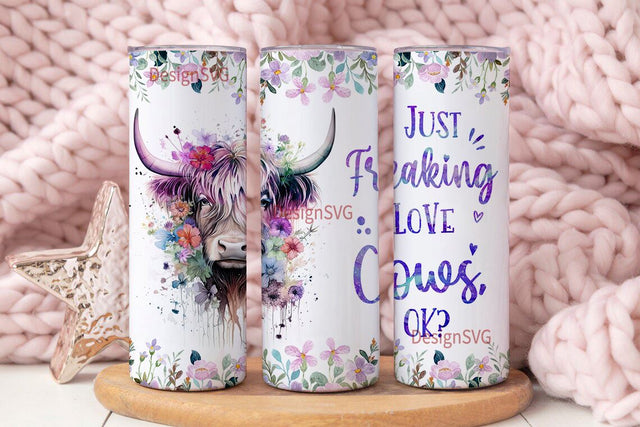 Highland Cow Tumbler Cup Gifts For Women - Birthday Christmas Gifts For Cow Lovers - Highland Cow Sublimation DesignSVG 