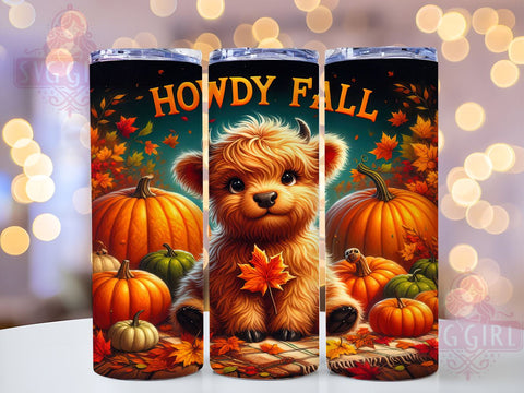 Highland Cow Tumbler, Fall Decor, Sublimation Wrap, 20oz Tumbler, Cow Lover Gift, Autumn Tumbler, Instant Digital Download Sublimation SvggirlplusArt 