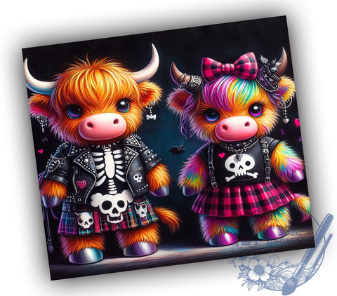 Highland Cow Tumbler, Halloween Mug, Spooky Cow Design, 20 oz Sublimation, Fall Decor Tumbler, Cute Halloween Drinkware, Farm Animal Halloween, Unique Halloween Gift Sublimation ToriDesigns 