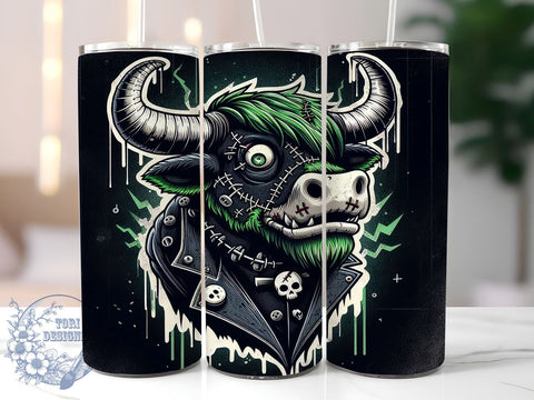 Highland Cow Tumbler, Halloween Mug, Spooky Cow Design, 20 oz Sublimation, Fall Decor Tumbler, Cute Halloween Drinkware, Farm Animal Halloween, Unique Halloween Gift Sublimation ToriDesigns 