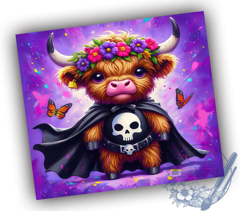 Highland Cow Tumbler, Halloween Mug, Spooky Cow Design, 20 oz Sublimation, Fall Decor Tumbler, Cute Halloween Drinkware, Farm Animal Halloween, Unique Halloween Gift Sublimation ToriDesigns 