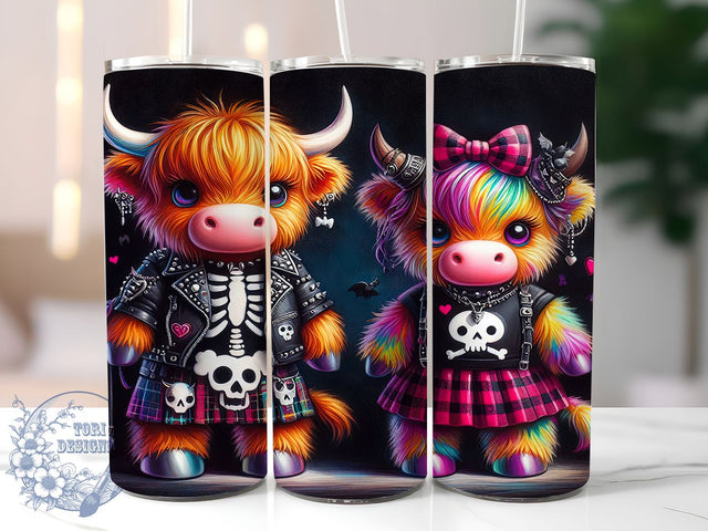 Highland Cow Tumbler, Halloween Mug, Spooky Cow Design, 20 oz Sublimation, Fall Decor Tumbler, Cute Halloween Drinkware, Farm Animal Halloween, Unique Halloween Gift Sublimation ToriDesigns 