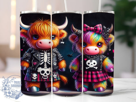 Highland Cow Tumbler, Halloween Mug, Spooky Cow Design, 20 oz Sublimation, Fall Decor Tumbler, Cute Halloween Drinkware, Farm Animal Halloween, Unique Halloween Gift Sublimation ToriDesigns 
