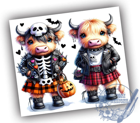 Highland Cow Tumbler, Halloween Mug, Spooky Cow Design, 20 oz Sublimation, Fall Decor Tumbler, Cute Halloween Drinkware, Farm Animal Halloween, Unique Halloween Gift Sublimation ToriDesigns 