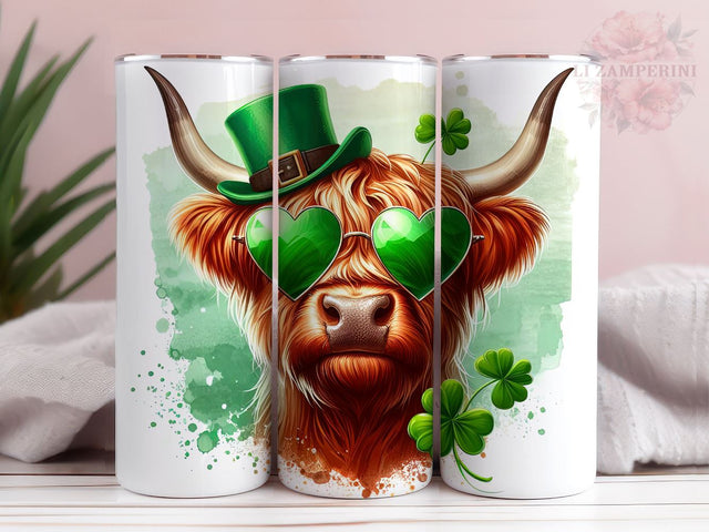 Highland Cow Tumbler Png, St Patrick's Day Tumbler Wrap 20oz Skinny Tumbler, Lucky Charm Digital Download, Straight & Tapered Tumbler Wrap, Instant Digital Download Sublimation Li Zamperini 