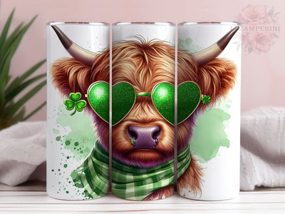 Highland Cow Tumbler Png, St Patrick's Day Tumbler Wrap 20oz Skinny Tumbler, Lucky Charm Digital Download, Straight & Tapered Tumbler Wrap, Instant Digital Download Sublimation Li Zamperini 