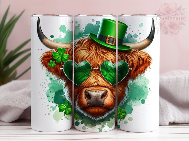 Highland Cow Tumbler Png, St Patrick's Day Tumbler Wrap 20oz Skinny Tumbler, Lucky Charm Digital Download, Straight & Tapered Tumbler Wrap, Instant Digital Download Sublimation Li Zamperini 