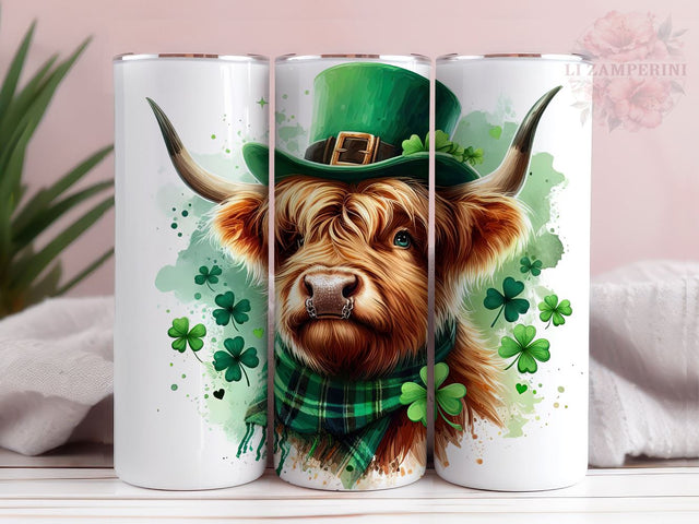 Highland Cow Tumbler Png, St Patrick's Day Tumbler Wrap 20oz Skinny Tumbler, Lucky Charm Digital Download, Straight & Tapered Tumbler Wrap, Instant Digital Download Sublimation Li Zamperini 