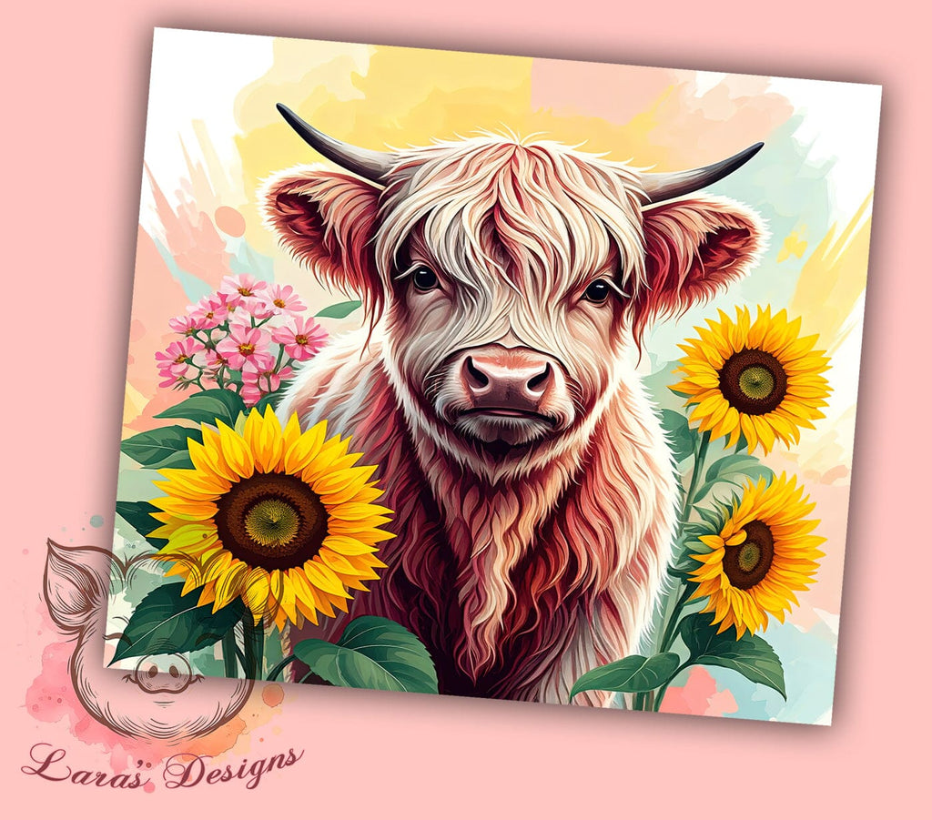 Highland Cow Tumbler, Sunflower PNG, Autumn Drinkware, Fall Sublimation ...