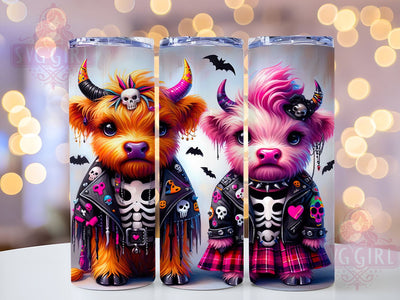 Highland Cow Tumbler, Trick or Treat Halloween, 20 oz Tumbler Wrap, Cute Cow Design, PNG File for Tumbler, Spooky Cow Decor, Halloween Cow Mug, Fun Halloween Design Sublimation SvggirlplusArt 