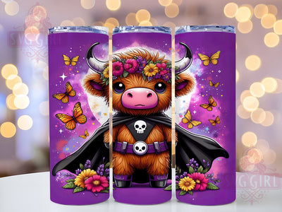 Highland Cow Tumbler, Trick or Treat Halloween, 20 oz Tumbler Wrap, Cute Cow Design, PNG File for Tumbler, Spooky Cow Decor, Halloween Cow Mug, Fun Halloween Design Sublimation SvggirlplusArt 