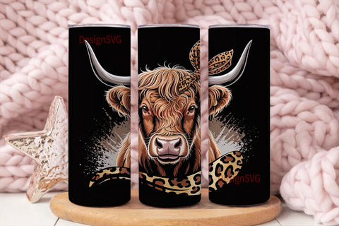 Highland Cow Tumbler Wrap 20oz Sublimation DesignSVG 