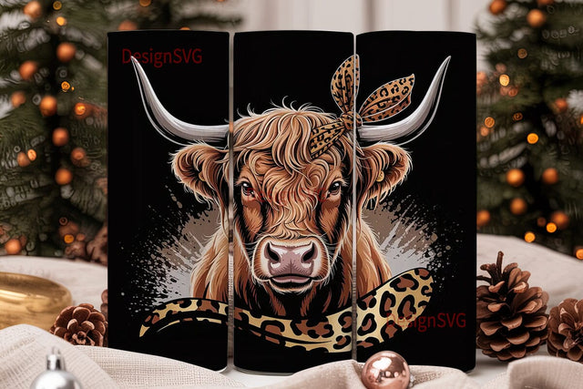 Highland Cow Tumbler Wrap 20oz Sublimation DesignSVG 
