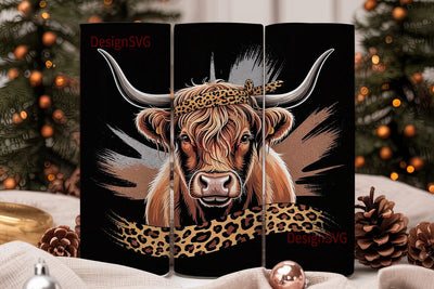 Highland Cow Tumbler Wrap 20oz Sublimation DesignSVG 