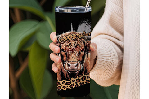 Highland Cow Tumbler Wrap 20oz Sublimation DesignSVG 