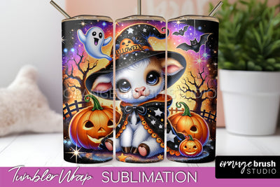 Highland Cow Tumbler Wrap - Cute Halloween Sublimation Sublimation OrangeBrushStudio 