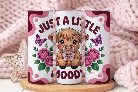 Highland Cow Tumbler Wrap PNG Sublimation DesignSVG 
