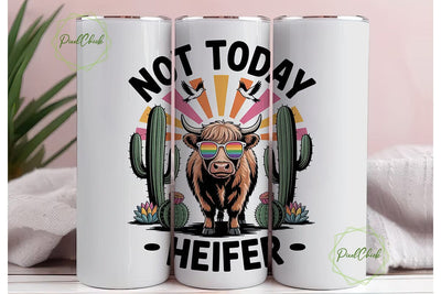 Highland Cow Tumbler Wrap PNG Sublimation PixelChick 