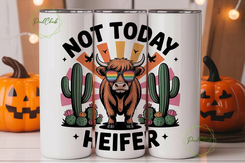 Highland Cow Tumbler Wrap PNG Sublimation PixelChick 