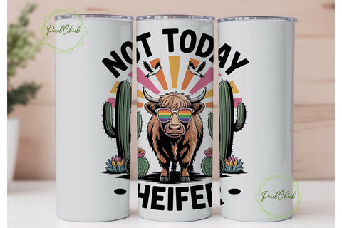 Highland Cow Tumbler Wrap PNG Sublimation PixelChick 