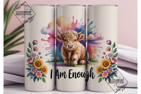 Highland Cow Tumbler Wrap PNG Sublimation sassyprint 