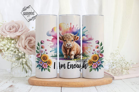Highland Cow Tumbler Wrap PNG Sublimation sassyprint 