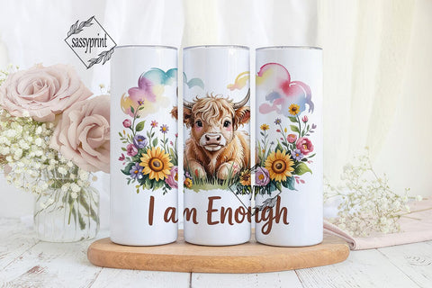 Highland Cow Tumbler Wrap PNG Sublimation sassyprint 