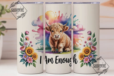 Highland Cow Tumbler Wrap PNG Sublimation sassyprint 