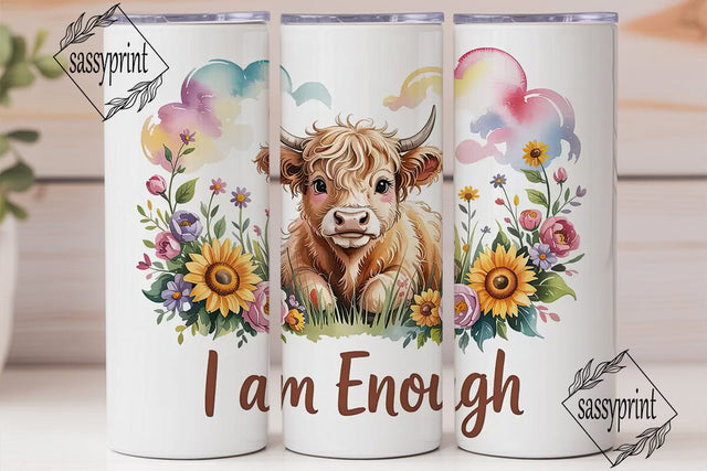 Highland Cow Tumbler Wrap PNG Sublimation sassyprint 