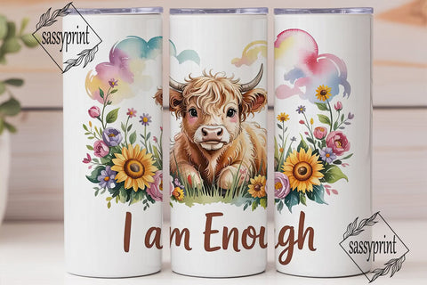 Highland Cow Tumbler Wrap PNG Sublimation sassyprint 