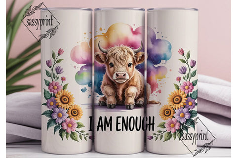 Highland Cow Tumbler Wrap PNG Sublimation sassyprint 