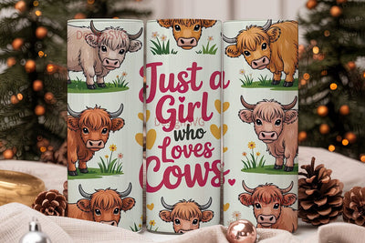 Highland Cow Tumbler Wrap Sublimation DesignSVG 