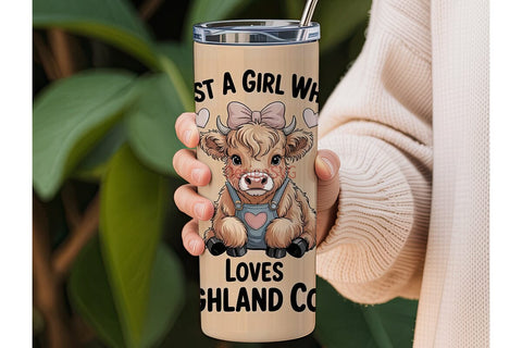 Highland Cow Tumbler Wrap Sublimation DesignSVG 
