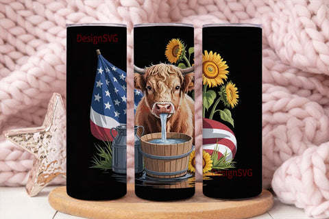 Highland Cow Tumbler Wrap Sublimation DesignSVG 