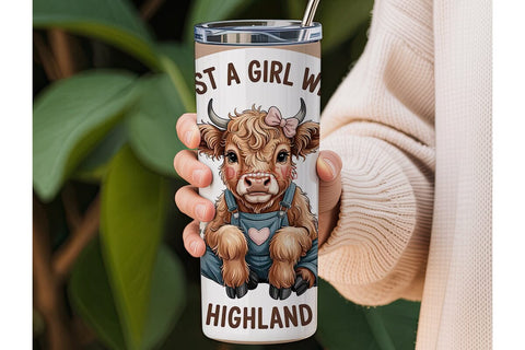Highland Cow Tumbler Wrap Sublimation DesignSVG 