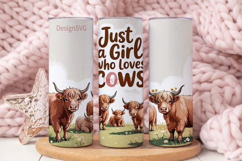 Highland Cow Tumbler Wrap Sublimation DesignSVG 