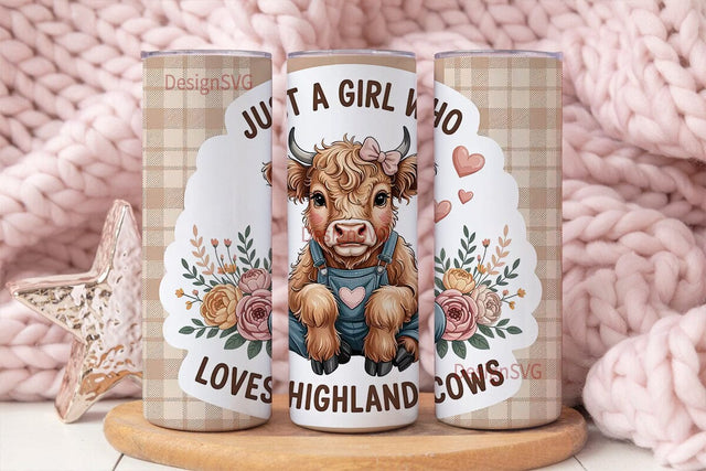 Highland Cow Tumbler Wrap Sublimation DesignSVG 
